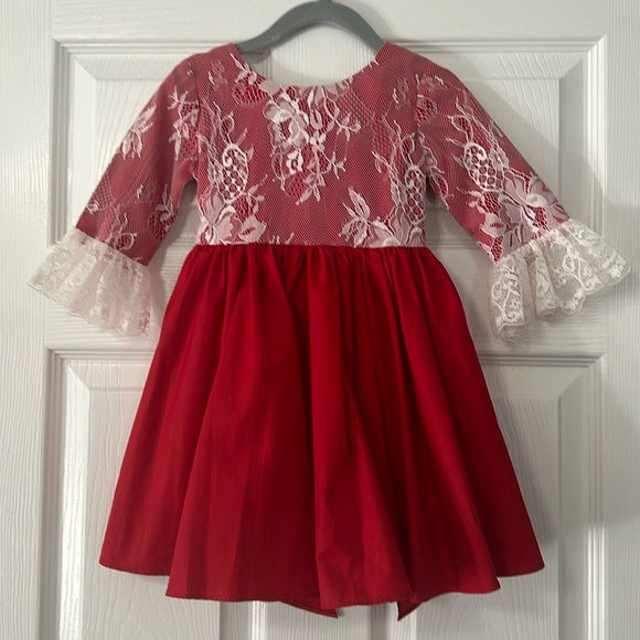 Girl August Girl’s Holiday Christmas Lace Dress size 3 - Picture 1 of 6